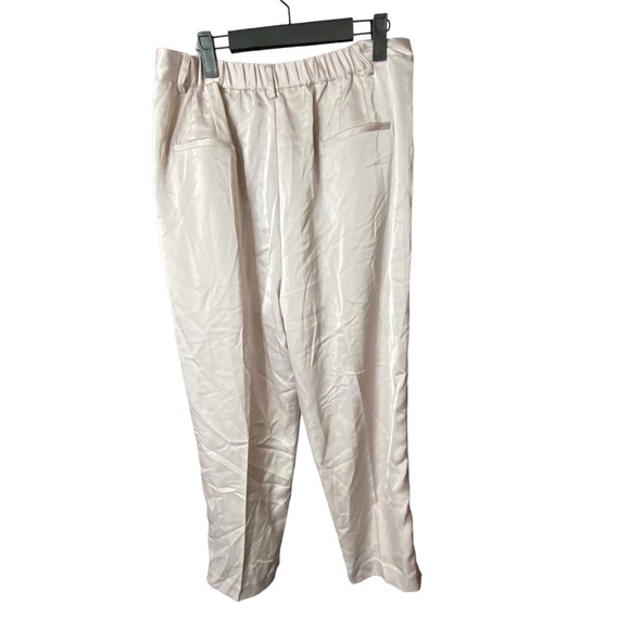 NWT Jason Wu Satin Trousers XL Cream High Waist Pleated Front Chic Designer Work - Picture 4 of 9